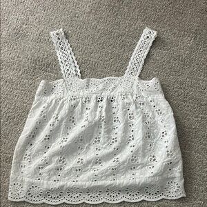 White Zara Eyelet Lace Women's Top